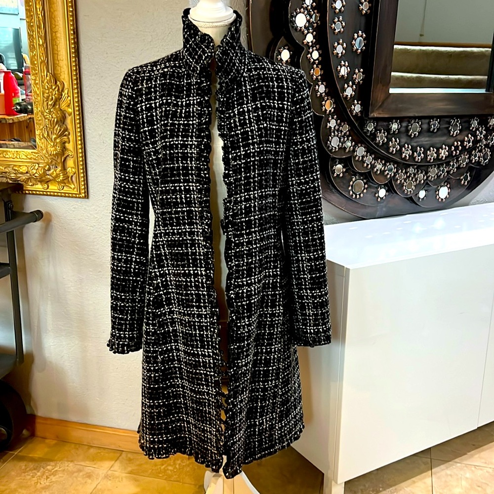 DKNY Black and White Coat